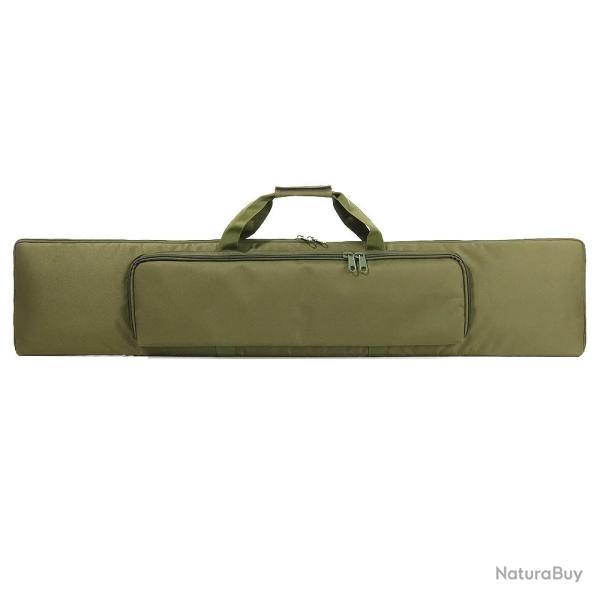 Sac Tactique Fusil 120 cm Housse de Transport pour Arme Longue Carabine Airsoft ou Pistolet Vert