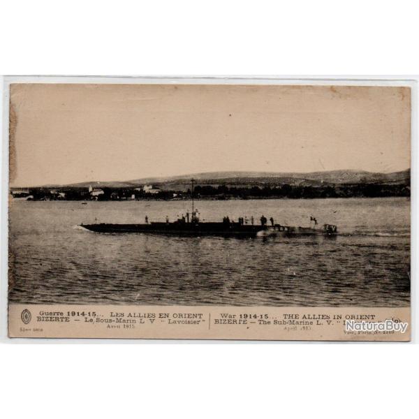 CPA - MARINE DE GUERRE -1914-15....LES ALLIES EN ORIENT BIZERTE - LE Sous - Marin L V- N�1091