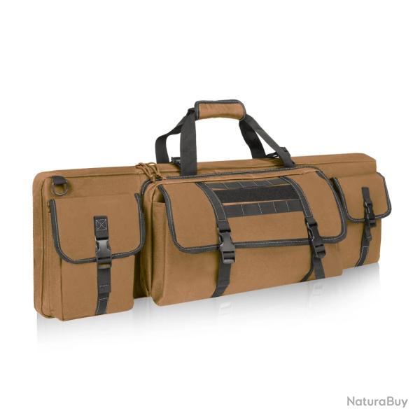 tui Souple Double Fusil 122cm Transport 2 Pistolets  Housse Oxford 900D Impermable Chasse Kaki