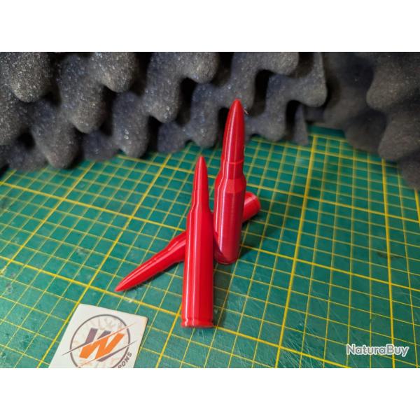 3 Cartouches Amortisseur ROUGE en 338 LM Douille amortisseur  - Snap cap - Made in France