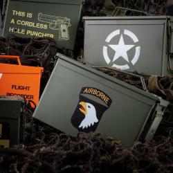Bo&icirc;te &agrave; munitions acier - calibre 50mm - 101st Airborne Division