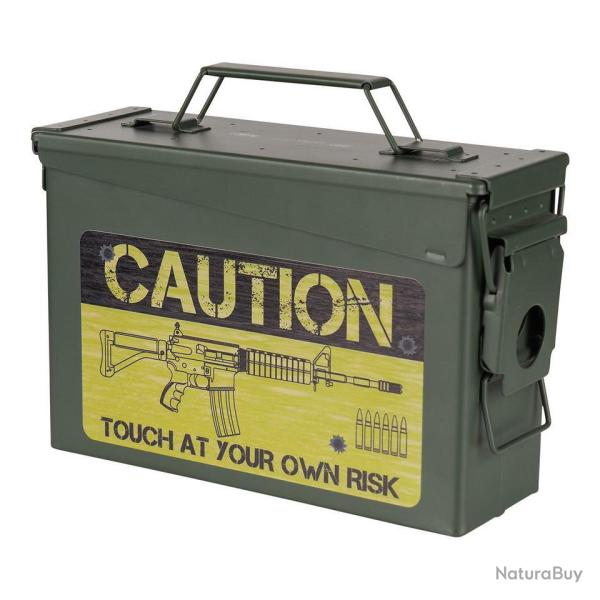 Bo�te � munitions acier - calibre 30mm - Caution Risk