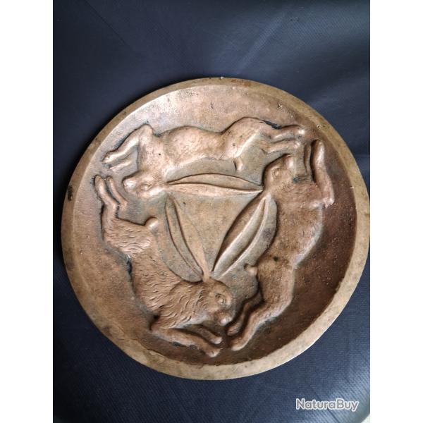 CENDRIER - VIDE POCHES - MOTIFS LAPINS - EN BRONZE