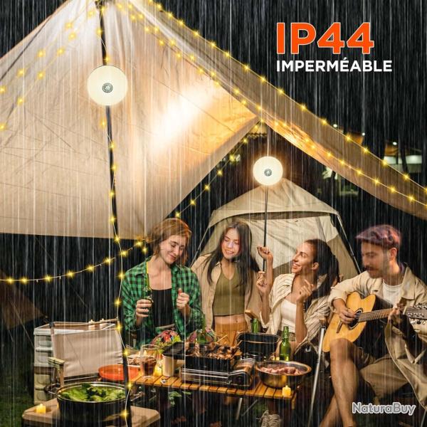 Guirlande Lumineuse de Camping, 8 Modes D'�clairage, ,2800mAh,Dure Jusqu'� 14 Heures 4 EN1 Guirlande