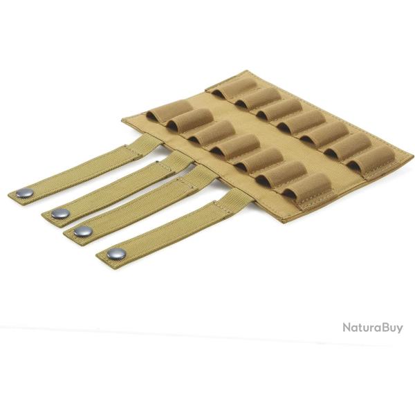 Porte-cartouches 14 emplacements calibre 12 - port ventral - kaki - LIVRAISON GRATUITE