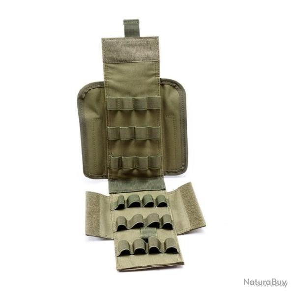 Porte-cartouches 25 emplacements calibre 12 - syst�me molle - vert - LIVRAISON GRATUITE