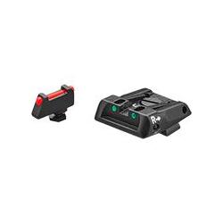 Hausse et guidon fibre optique LPA Glock 17 &agrave; 23/25 &agrave; 32,34,35