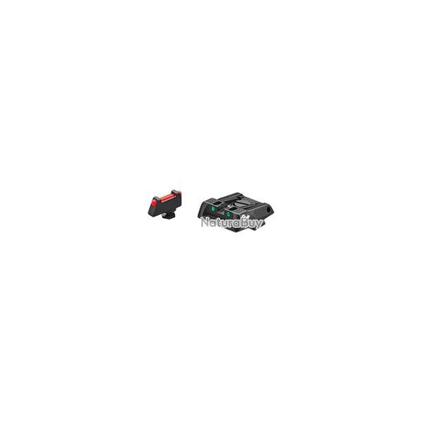 Hausse et guidon fibre optique LPA Glock 17 � 23/25 � 32,34,35