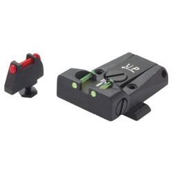Hausse et guidon fibre optique LPA Glock 17 &agrave; 23/25 &agrave; 32,34,35