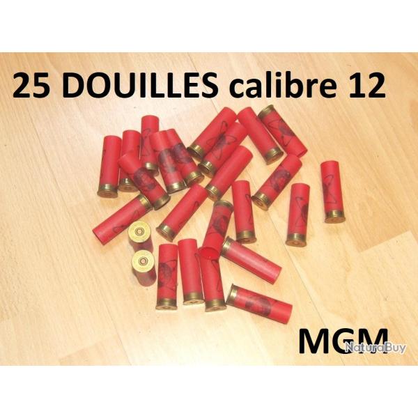 LOT de 25 douilles MGM calibre 12 plastique longueur 65mm culot 8mm - VENDU PAR JEPERCUTE (D25D104)