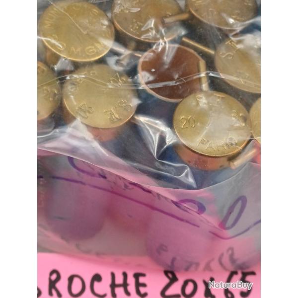 Douilles  broches calibre 20x65, 1 lot de 20 douilles