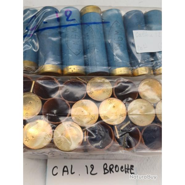 Douilles  broches calibre 12 x 65 ,le lot de 20u