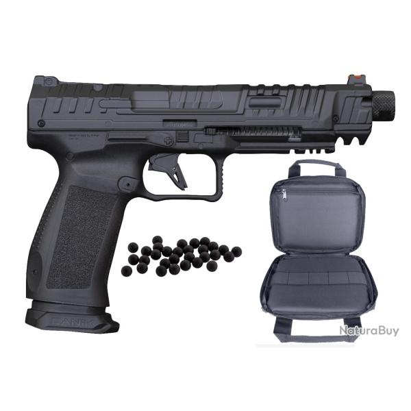PISTOLET CANIK RIVAL CO2 C50 BLACK + Housse + 50 BBs Caoutchouc