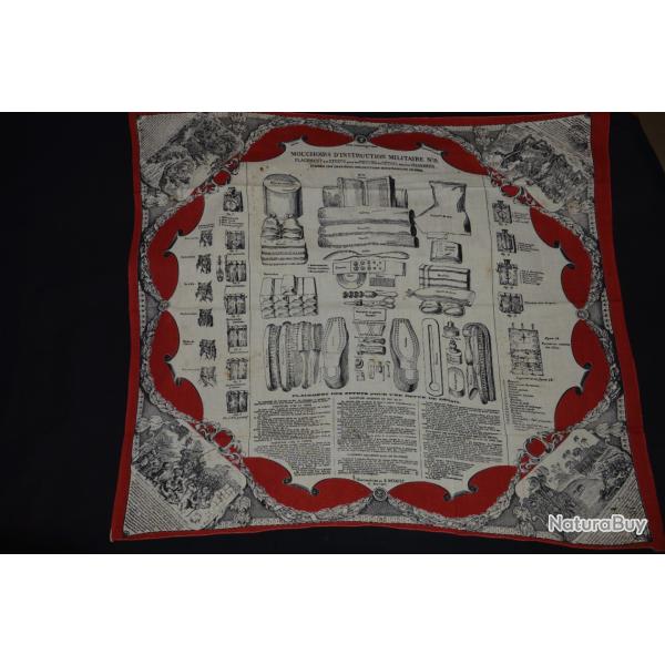 MOUCHOIR D'INTRUCTION MILITAIRE N�8-EQUIPEMENT-CHAUSSURES-HAVRESAC-UNIFORME-PATIENCE-BROSSE1900/1914