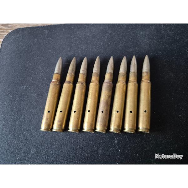 lot 10 munitions militaire neutralis�es cal 308 Win divers marquages
