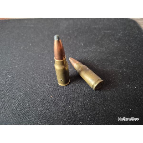2 munitions neutralis� 7,62 FN KURT douille identique � celle de 7,92