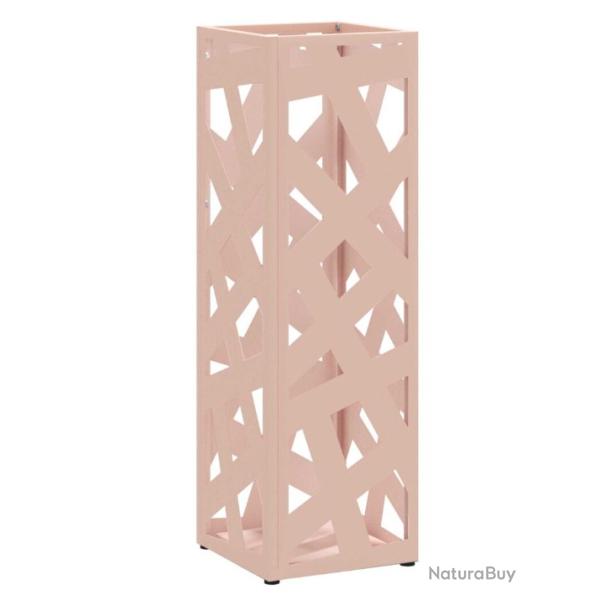 Porte-parapluie rose 15,5 x 15,5 x 49 cm acier rangement decoration interieur design