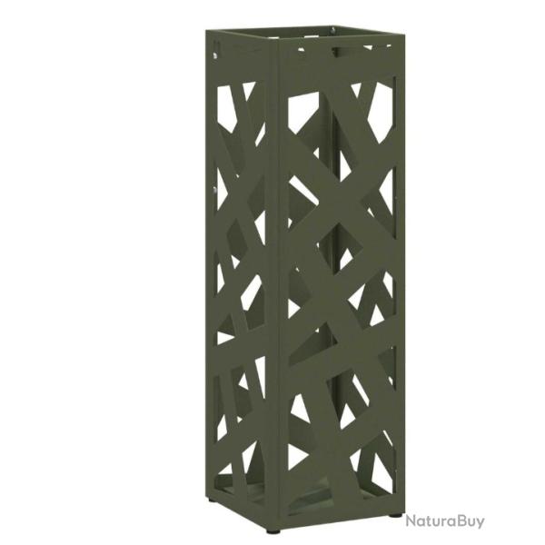 Porte-parapluie vert olive 15,5 x 15,5 x 49 cm acier rangement decoration interieur design