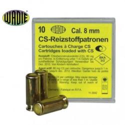 Balle de d&eacute;fence Wadie Cs &agrave; gaz - Par 10 - Cal. 8 mm