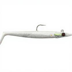 Leurre souple SAVAGE GEAR Sandeel V2 14cm White pearl silver