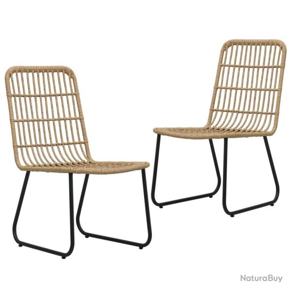 Chaises de jardin lot de 2 Rsine tresse Chne