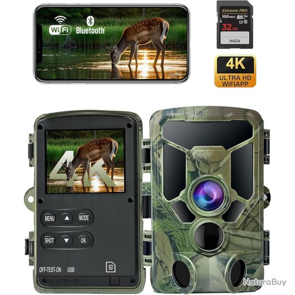 Camera de Chasse Wifi 4K - Carte SD Incluse - SKX INDUSTRIES