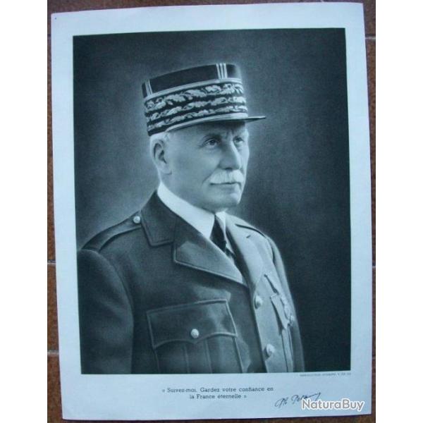 FRANCE WW2 - AFFICHE CARTONN�E OFFICIELLE DU MAR�CHAL PETAIN pour Mairies et B�timents Publics