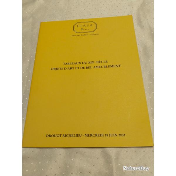 Catalogue salle des ventes Piasa Paris Drouot richelieu du 18 juin 2003