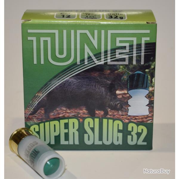 Boite 25 cartouches TUNET SUPER SLUG cal 12/70, balle de 32 grs