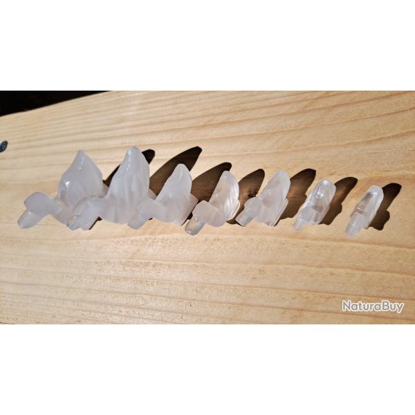 Canards anciens en cristal blanc