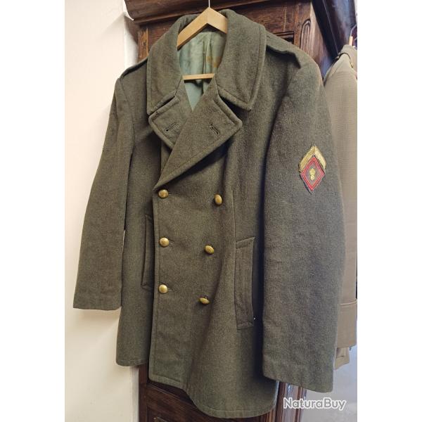 Authentique ancien manteau 3/4 militaire mod. 47 - sous officier FFA