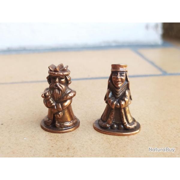FIGURINE KINDER METAL ECHIQUIER REINE ET ROI