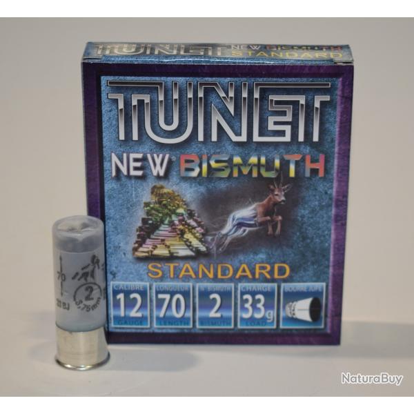 boite 10 cartouches calibre 12/70 Tunet Bismuth bourre jupe numero 2