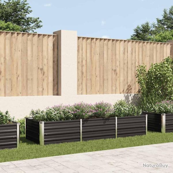 Lit sur�lev� de jardin Anthracite 240x80x45 cm Acier galvanis�