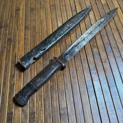 BAÏONNETTE ALLEMANDE 84/98 MAUSER FOURREAU WW1
