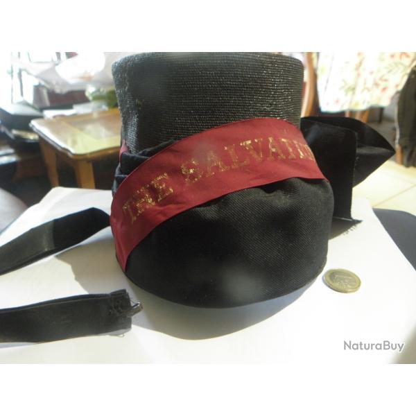 Chapeau vintage anglais de l'Arm�e du Salut pour femme, bonnet avec noeud