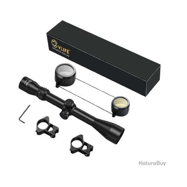 Lunette de Vis�e 3-9x40 R4 R�ticule Crosshair Optiques HD Multicouches Rail Queue d'Aronde 11 mm