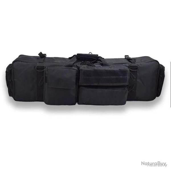 HOUSSE DE TRANSPORT POUR 2 CARABINES/FUSILS + MUNITIONS ET ACCESSOIRES - NOIR - LIVRAISON GRATUITE