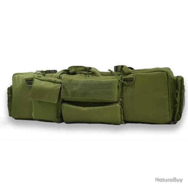 HOUSSE DE TRANSPORT POUR 2 CARABINES/FUSILS + MUNITIONS ET ACCESSOIRES - VERT - LIVRAISON GRATUITE