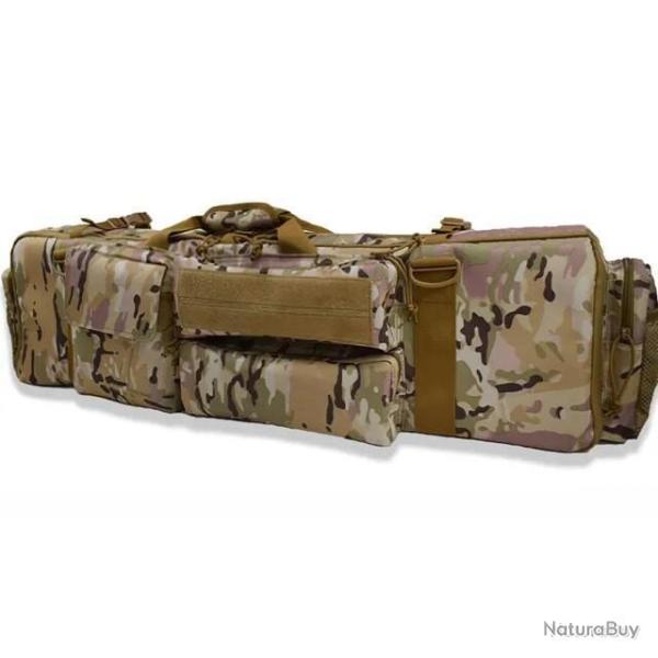 HOUSSE DE TRANSPORT POUR 2 CARABINES/FUSILS + MUNITIONS ET ACCESSOIRES - CAMO - LIVRAISON GRATUITE
