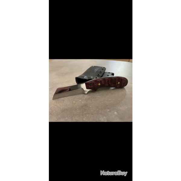 Couteau lame fixe fait a la main + �tui kydex