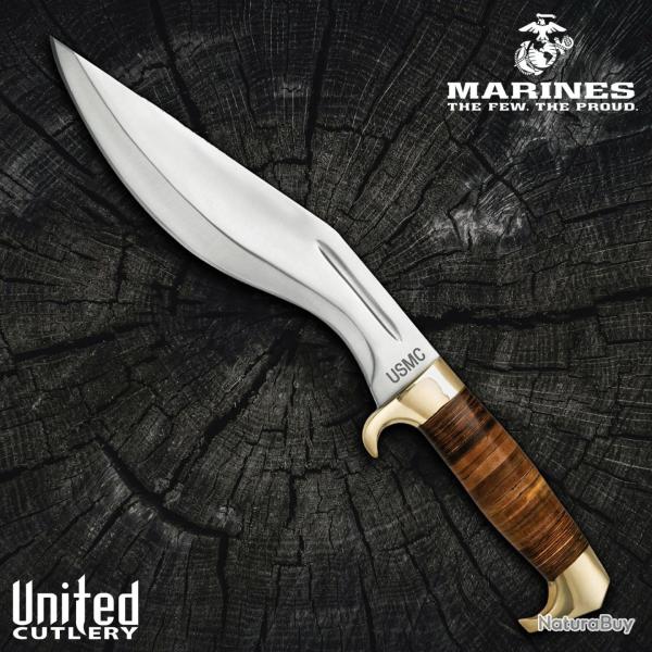 United Cutlery UC3329 - Couteau USMC Kukri avec Manche en Cuir et Fourreau en Cuir Premium