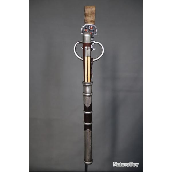 N�cessaire de voyage comprenant couteau et baguettes - Chine ou Mongolie, FIn 19�me d�but 20�me si�c