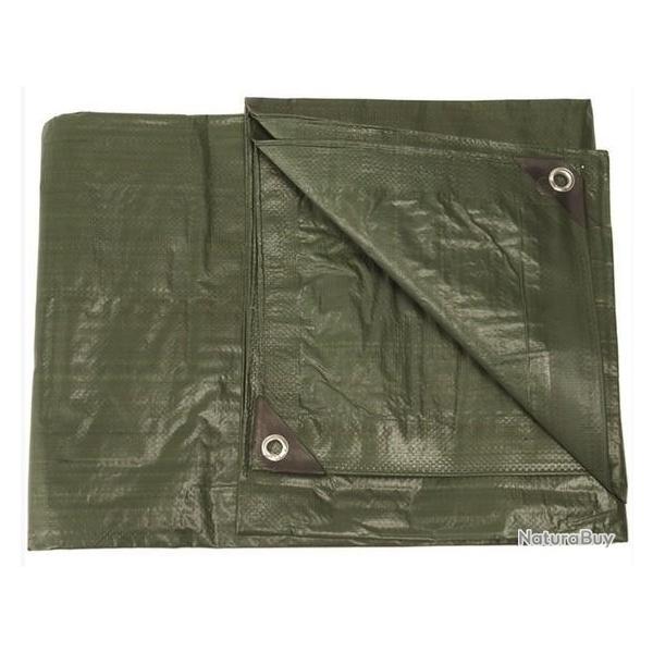 B�che agricole olive 2.85x4 m avec oeillets