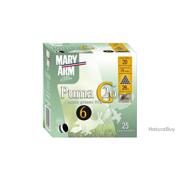 LOT DE 175 CARTOUCHES MARY ARM PUMA BOURRE GRASSE  26GR CAL 20X67 26GR N 9