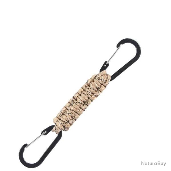 Porte-cl�s paracorde double mousqueton multifonction - Desert Camo