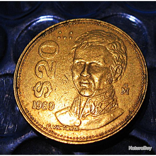 Mexico piece de 20 pesos 1989  ttb (laiton)