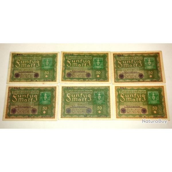 BILLET ALLEMAND 50 MARK de 1919 - ETRE DEUX GUERRES.  /aje