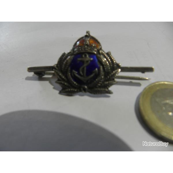 Broche en �mail et argent de la Royal Navy britannique de la Seconde Guerre mondiale