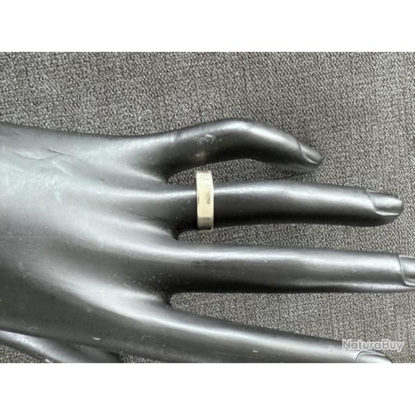 Bague or blanc massif 18 carats - Anneau - taille 56